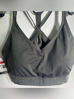 Puma Charcoal Shimmer Seamless Sports Bralette